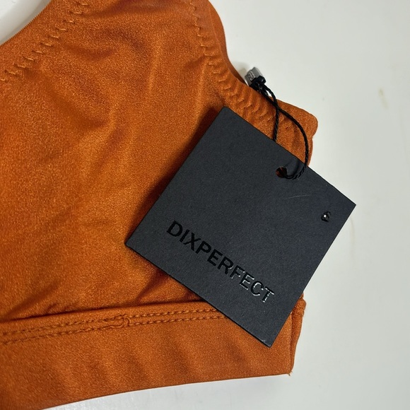 Dixperfect | Orange Fitted Barely There Bikini Top | Tank Style Undershirt Beach - Picture 4 of 7